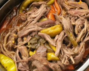 Delicious Mississippi Pot Roast made with 5 ingredients, slow-cooked to perfection.