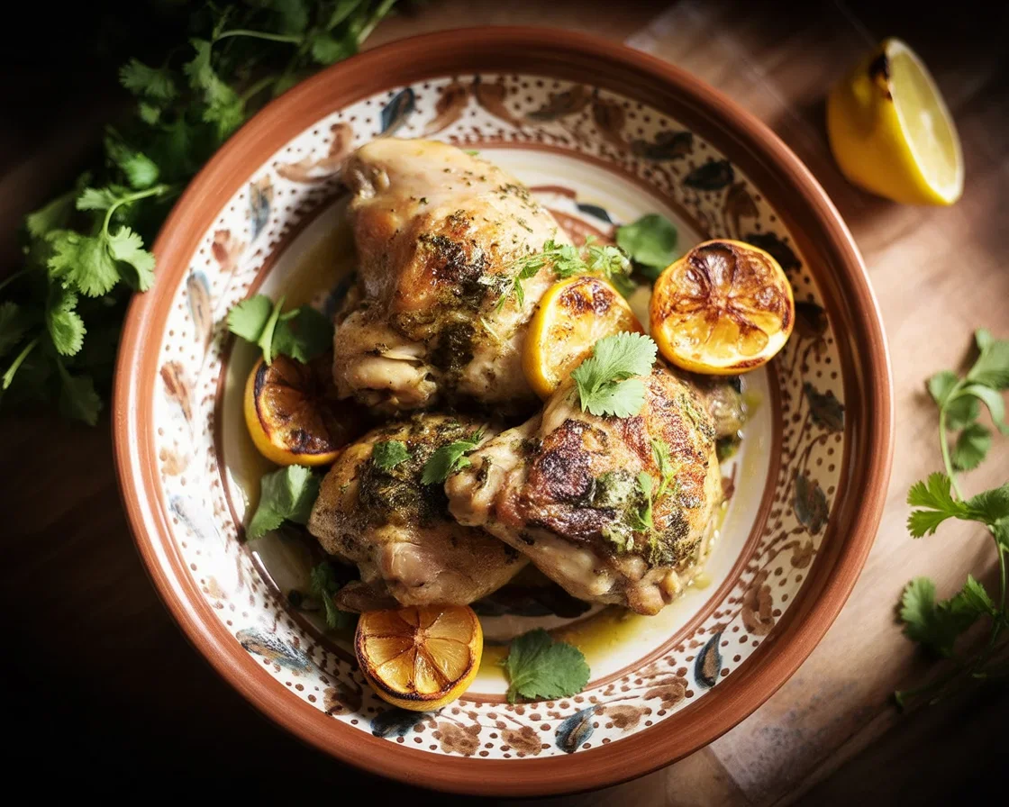 Delicious Moroccan Chermoula Chicken marinated in herbs and spices.