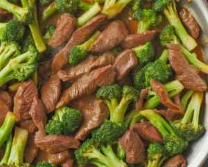 Delicious Beef and Broccoli stir-fry with tender beef and fresh broccoli in savory sauce.
