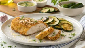 Crispy Parmesan Garlic Chicken with Zucchini – Easy One-Pan Dinner Recipe